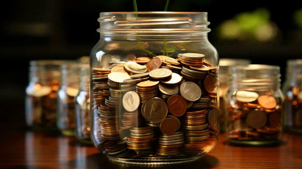 coins in a pot